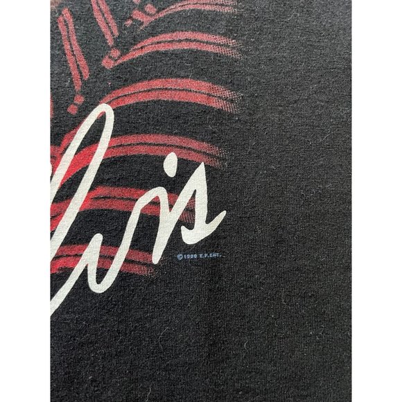 ELVIS PRESLEY VINTAGE SIGNATURE 90S BLACK T SHIRT SIZE LARGE BAND CONCERT 1990 - Picture 5 of 6